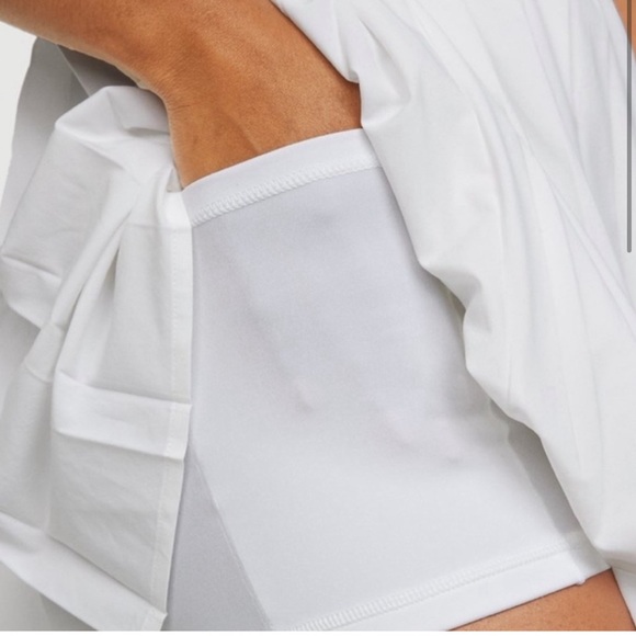 NWT OFFLINE by Aerie Nylon Pleated Exercise Tennis dress white small - Picture 3 of 10